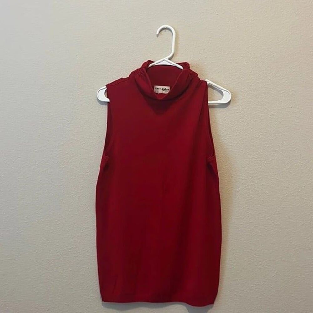 Kate & Mallory - Red Sleeveless High Neck Blouse